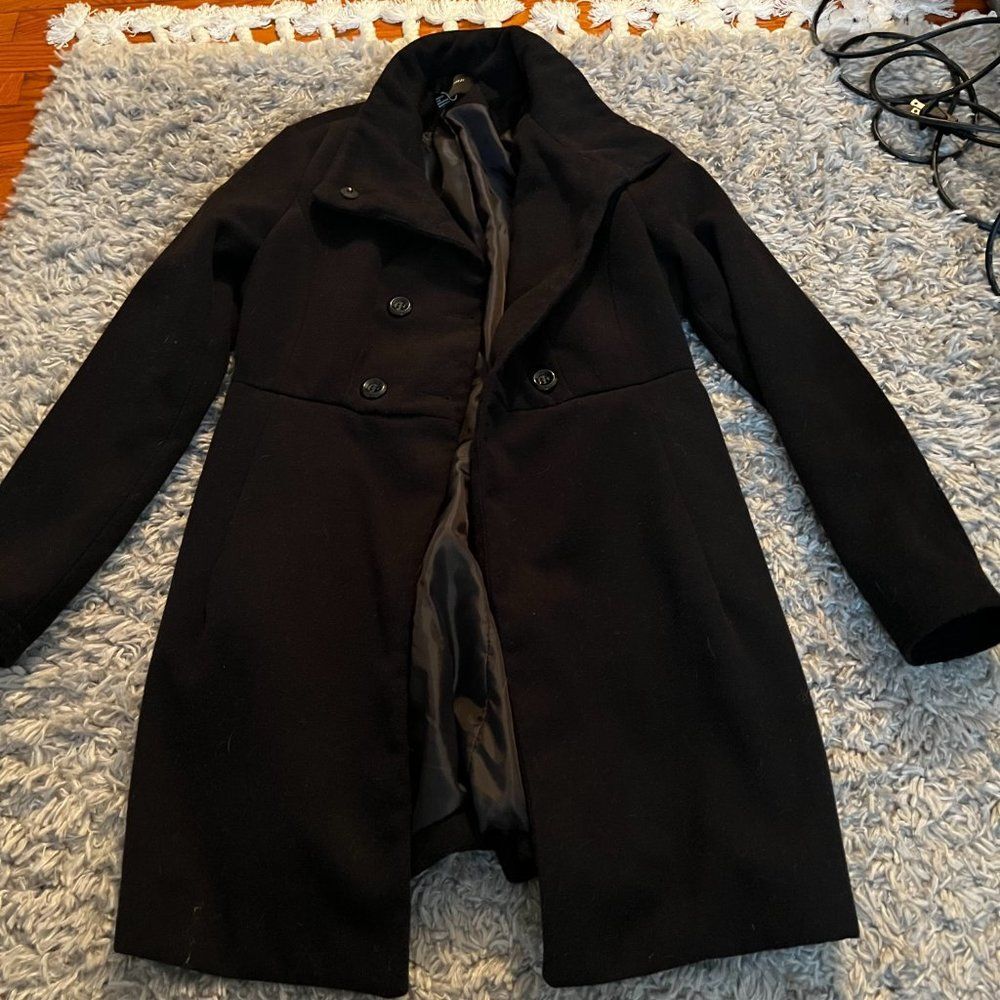forever 21 black pea coat size medium